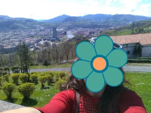 Yo en el mirador de Artxanda con vistas panorámicas de Bilbao